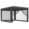 Stella Homewares Party Tent with 4 Mesh Sidewalls Anthracite 3x4 m HDPE