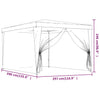 Stella Homewares Party Tent with 4 Mesh Sidewalls Anthracite 3x4 m HDPE