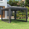 Stella Homewares Party Tent with 4 Mesh Sidewalls Anthracite 3x4 m HDPE