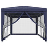 Stella Homewares Party Tent with 6 Mesh Sidewalls Blue 3x6 m HDPE