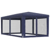 Stella Homewares Party Tent with 6 Mesh Sidewalls Blue 3x6 m HDPE