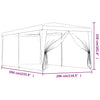 Stella Homewares Party Tent with 6 Mesh Sidewalls Blue 3x6 m HDPE