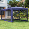 Stella Homewares Party Tent with 6 Mesh Sidewalls Blue 3x6 m HDPE