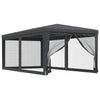 Stella Homewares Party Tent with 6 Mesh Sidewalls Anthracite 3x6 m HDPE