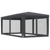 Stella Homewares Party Tent with 6 Mesh Sidewalls Anthracite 3x6 m HDPE