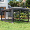 Stella Homewares Party Tent with 6 Mesh Sidewalls Anthracite 3x6 m HDPE
