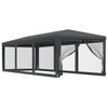 Stella Homewares Party Tent with 8 Mesh Sidewalls Anthracite 3x9 m HDPE