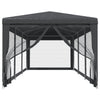 Stella Homewares Party Tent with 8 Mesh Sidewalls Anthracite 3x9 m HDPE