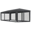 Stella Homewares Party Tent with 8 Mesh Sidewalls Anthracite 3x9 m HDPE