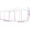 Stella Homewares Party Tent with 8 Mesh Sidewalls Anthracite 3x9 m HDPE