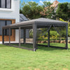 Stella Homewares Party Tent with 8 Mesh Sidewalls Anthracite 3x9 m HDPE