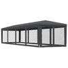 Stella Homewares Party Tent with 10 Mesh Sidewalls Anthracite 3x12 m HDPE