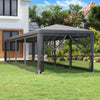 Stella Homewares Party Tent with 10 Mesh Sidewalls Anthracite 3x12 m HDPE