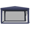 Stella Homewares Party Tent with 4 Mesh Sidewalls Blue 4x4 m HDPE