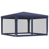 Stella Homewares Party Tent with 4 Mesh Sidewalls Blue 4x4 m HDPE