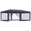 Stella Homewares Party Tent with 6 Mesh Sidewalls Blue 6x4 m HDPE