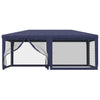 Stella Homewares Party Tent with 6 Mesh Sidewalls Blue 6x4 m HDPE