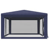 Stella Homewares Party Tent with 6 Mesh Sidewalls Blue 6x4 m HDPE
