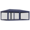 Stella Homewares Party Tent with 6 Mesh Sidewalls Blue 6x4 m HDPE