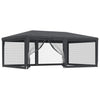 Stella Homewares Party Tent with 6 Mesh Sidewalls Anthracite 6x4 m HDPE