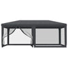 Stella Homewares Party Tent with 6 Mesh Sidewalls Anthracite 6x4 m HDPE
