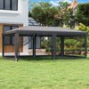 Stella Homewares Party Tent with 6 Mesh Sidewalls Anthracite 6x4 m HDPE