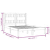 Stella Homewares Bed Frame without Mattress White Solid Wood 183x203 cm King