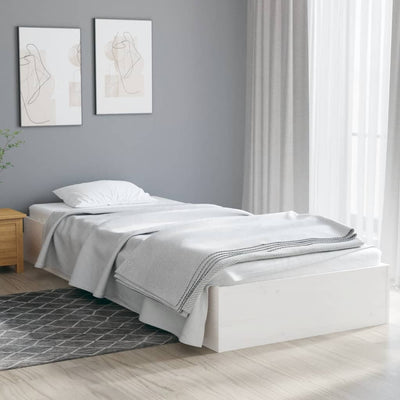 Stella Homewares Bed Frame without Mattress White Solid Wood 90x190 cm