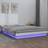 Stella Homewares LED Bed Frame without Mattress White 150x200 cm Solid Wood