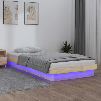 Stella Homewares LED Bed Frame without Mattress 90x190 cm Solid Wood
