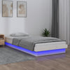 Stella Homewares LED Bed Frame without Mattress White 90x190 cm Solid Wood