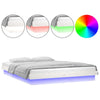 Stella Homewares LED Bed Frame without Mattress White 135x190 cm Solid Wood