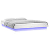 Stella Homewares LED Bed Frame without Mattress White 135x190 cm Solid Wood