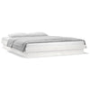 Stella Homewares LED Bed Frame without Mattress White 135x190 cm Solid Wood