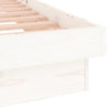 Stella Homewares LED Bed Frame without Mattress White 135x190 cm Solid Wood