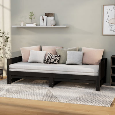Stella Homewares Pull-out Day Bed without Mattress Black 2x(90x190) cm