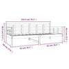 Stella Homewares Day Bed without Mattress White Solid Wood Pine 90x190 cm