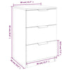 Stella Homewares Bedside Cabinet White 40x36x65 cm