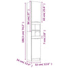 Stella Homewares Bathroom Cabinet White 32x34x188.5 cm Engineered Wood