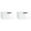 Stella Homewares Wall-mounted Bedside Cabinets 2 pcs High Gloss White 34x30x20 cm