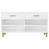 Stella Homewares Shoe Cabinet High Gloss White 102x35x55 cm Engineered Wood