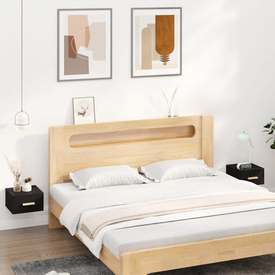 Stella Homewares Wall-mounted Bedside Cabinets 2 pcs Black 35x35x20 cm