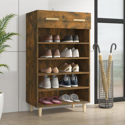 Stella Homewares Shoe Cabinet Smoked Oak 60x35x105 cm Engineered Wood