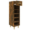 Stella Homewares Shoe Cabinet Smoked Oak 30x35x105 cm Engineered Wood