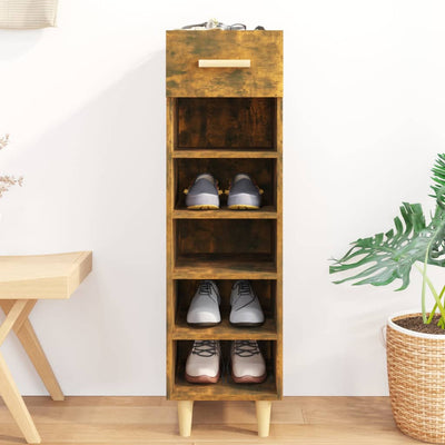 Stella Homewares Shoe Cabinet Smoked Oak 30x35x105 cm Engineered Wood