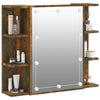 Stella Homewares Mirror Cabinet with LED Smoked Oak 70x16.5x60 cm