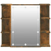 Stella Homewares Mirror Cabinet with LED Smoked Oak 70x16.5x60 cm