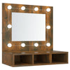 Stella Homewares Mirror Cabinet with LED Smoked Oak 60x31.5x62 cm
