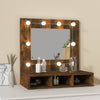 Stella Homewares Mirror Cabinet with LED Smoked Oak 60x31.5x62 cm