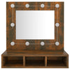 Stella Homewares Mirror Cabinet with LED Smoked Oak 60x31.5x62 cm